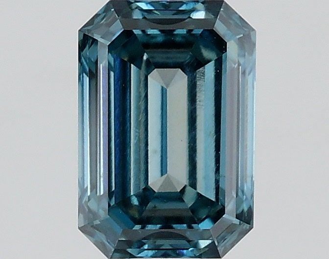 Loose Diamond - EMERALD 0.72ct Fancy Vivid Green Blue VS2: Loose Diamond - EMERALD 0.72ct Fancy Vivid Green Blue VS2 Source: This is a real non-mined Diamond that has been grown in a lab Shape: EMERALD Carats: 0.72 Color: Fancy Vivid Green Blue Certification: