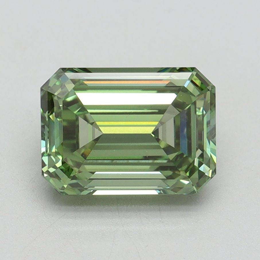 Loose Diamond - EMERALD 2.02ct Fancy Vivid Green VS1: Loose Diamond - EMERALD 2.02ct Fancy Vivid Green VS1 Source: This is a real non-mined Diamond that has been grown in a lab Shape: EMERALD Carats: 2.02 Color: Fancy Vivid Green Certification: IGI Video
