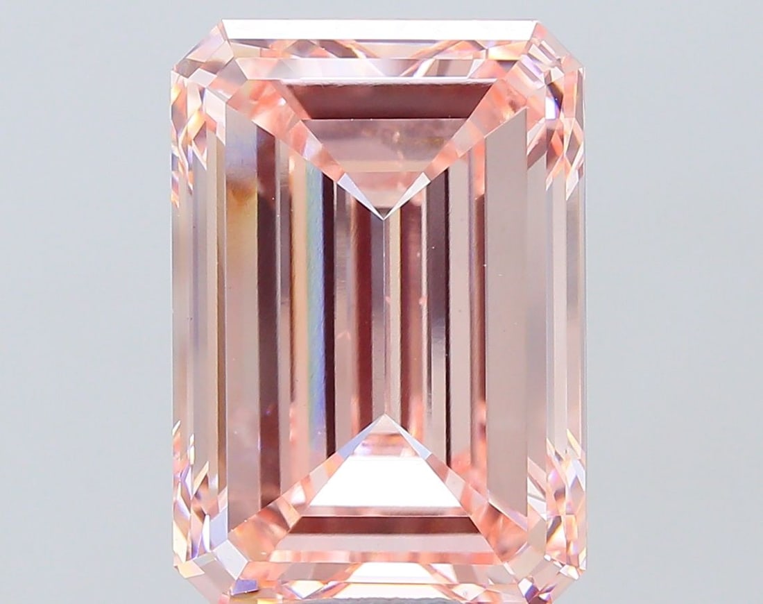Loose Diamond - EMERALD 15.01ct Fancy Intense Pink VS2: Loose Diamond - EMERALD 15.01ct Fancy Intense Pink VS2 Source: This is a real non-mined Diamond that has been grown in a lab Shape: EMERALD Carats: 15.01 Color: Fancy Intense Pink Certification: IGI V