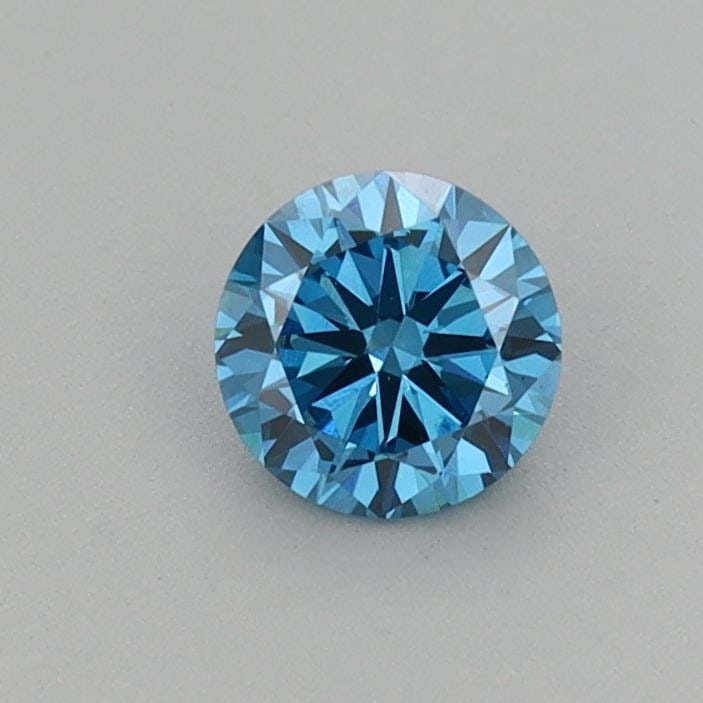 Loose Diamond - ROUND 0.38ct Fancy Vivid Blue VS1: Loose Diamond - ROUND 0.38ct Fancy Vivid Blue VS1 Source: This is a real non-mined Diamond that has been grown in a lab Shape: ROUND Carats: 0.38 Color: Fancy Vivid Blue Certification: IGI Video: