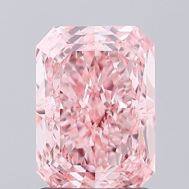 Loose Diamond - RADIANT 1.76ct Fancy Vivid Pink VVS2: Loose Diamond - RADIANT 1.76ct Fancy Vivid Pink VVS2 Source: This is a real non-mined Diamond that has been grown in a lab Shape: RADIANT Carats: 1.76 Color: Fancy Vivid Pink Certification: IGI Video: