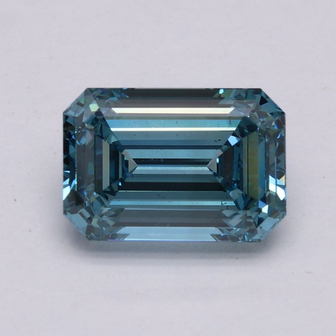 Loose Diamond - EMERALD 2.07ct Fancy Intense Blue VS1: Loose Diamond - EMERALD 2.07ct Fancy Intense Blue VS1 Source: This is a real non-mined Diamond that has been grown in a lab Shape: EMERALD Carats: 2.07 Color: Fancy Intense Blue Certification: IGI Vid