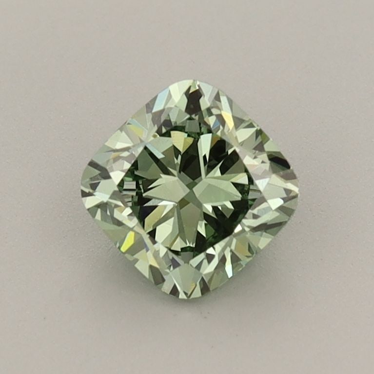 Loose Diamond - CUSHION MODIFIED 0.75ct Fancy Vivid Green VVS2: Loose Diamond - CUSHION MODIFIED 0.75ct Fancy Vivid Green VVS2 Source: This is a real non-mined Diamond that has been grown in a lab Shape: CUSHION MODIFIED Carats: 0.75 Color: Fancy Vivid Green Certi