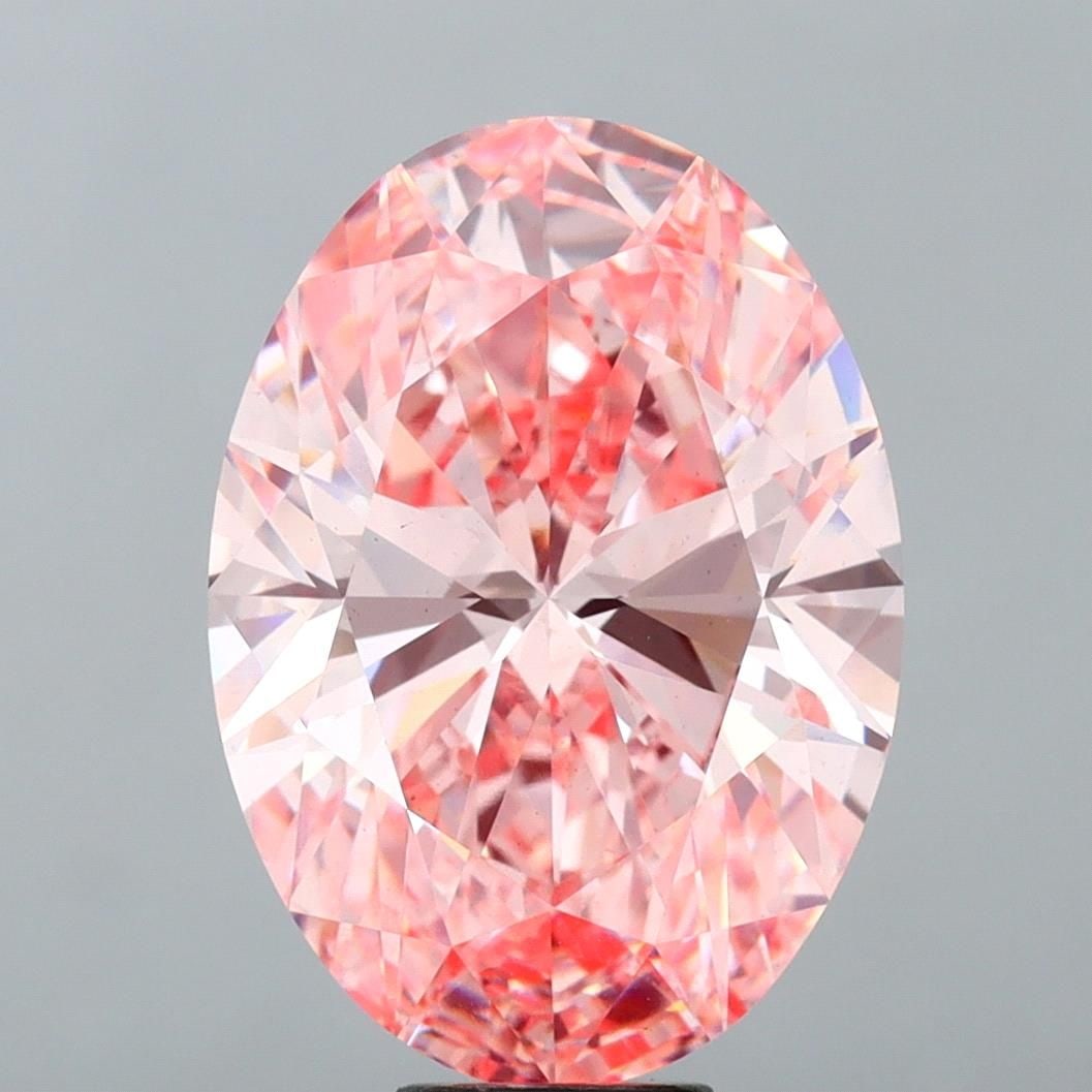 Loose Diamond - OVAL 15.01ct Fancy Vivid Pink VS1: Loose Diamond - OVAL 15.01ct Fancy Vivid Pink VS1 Source: This is a real non-mined Diamond that has been grown in a lab Shape: OVAL Carats: 15.01 Color: Fancy Vivid Pink Certification: IGI Video: