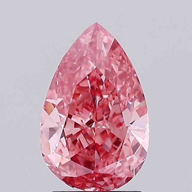 Loose Diamond - PEAR 2.04ct Fancy Vivid Pink VS2: Loose Diamond - PEAR 2.04ct Fancy Vivid Pink VS2 Source: This is a real non-mined Diamond that has been grown in a lab Shape: PEAR Carats: 2.04 Color: Fancy Vivid Pink Certification: IGI Video: