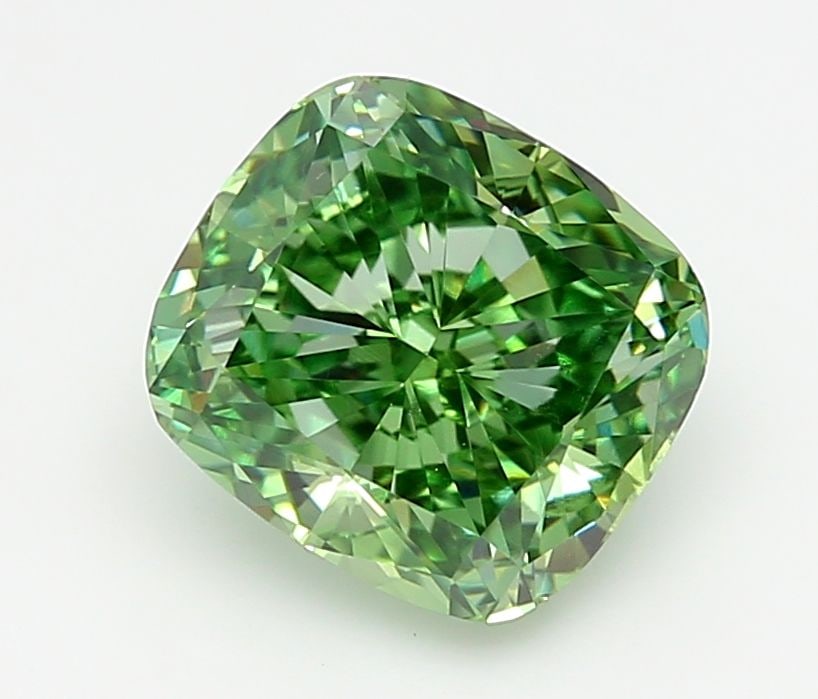 Loose Diamond - CUSHION MODIFIED 1.59ct Fancy Vivid Green VVS2: Loose Diamond - CUSHION MODIFIED 1.59ct Fancy Vivid Green VVS2 Source: This is a real non-mined Diamond that has been grown in a lab Shape: CUSHION MODIFIED Carats: 1.59 Color: Fancy Vivid Green Certi