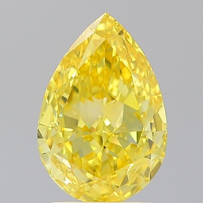 Loose Diamond - PEAR 1.69ct Fancy Vivid Yellow VS1: Loose Diamond - PEAR 1.69ct Fancy Vivid Yellow VS1 Source: This is a real non-mined Diamond that has been grown in a lab Shape: PEAR Carats: 1.69 Color: Fancy Vivid Yellow Certification: IGI Video:
