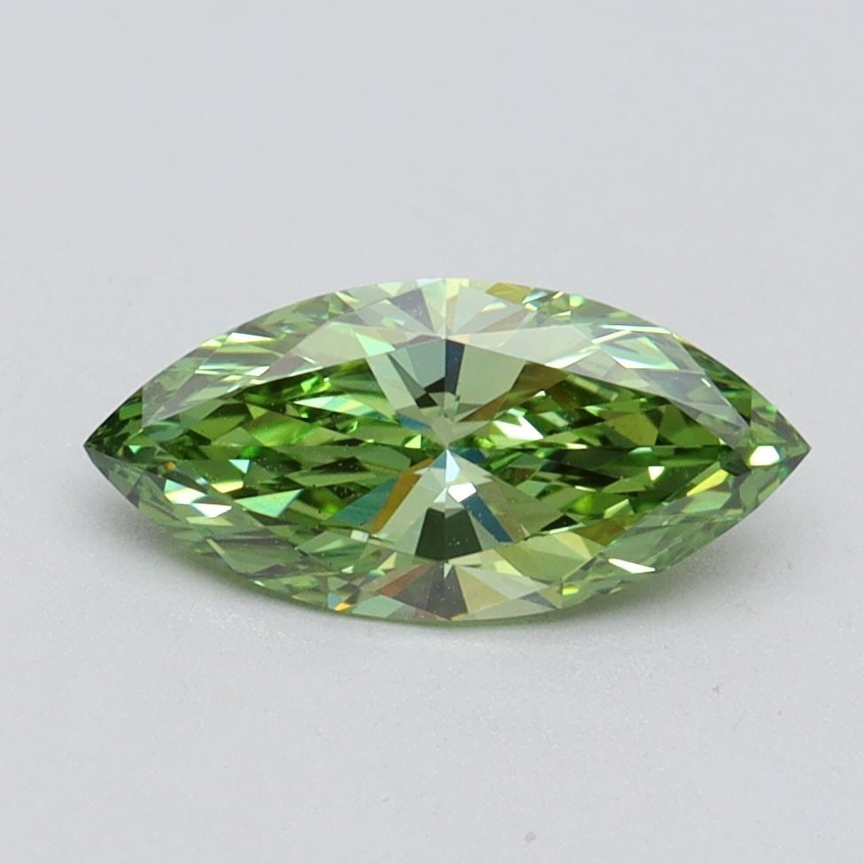 Loose Diamond - MARQUISE 1.0ct Fancy Vivid Green VS1: Loose Diamond - MARQUISE 1.0ct Fancy Vivid Green VS1 Source: This is a real non-mined Diamond that has been grown in a lab Shape: MARQUISE Carats: 1.0 Color: Fancy Vivid Green Certification: IGI Video