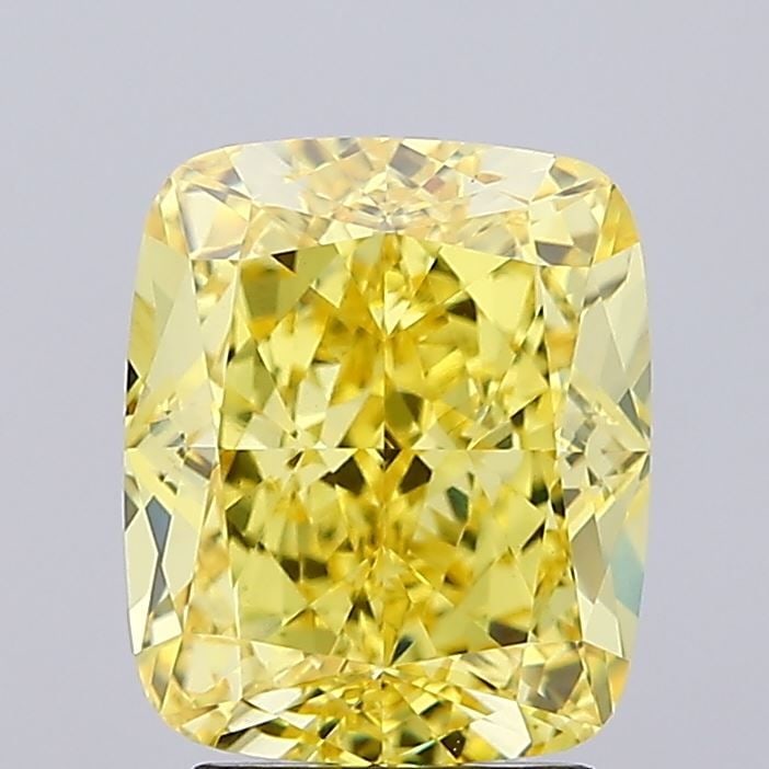 Loose Diamond - CUSHION BRILLIANT 3.5ct Fancy Vivid Yellow VS1: Loose Diamond - CUSHION BRILLIANT 3.5ct Fancy Vivid Yellow VS1 Source: This is a real non-mined Diamond that has been grown in a lab Shape: CUSHION BRILLIANT Carats: 3.5 Color: Fancy Vivid Yellow