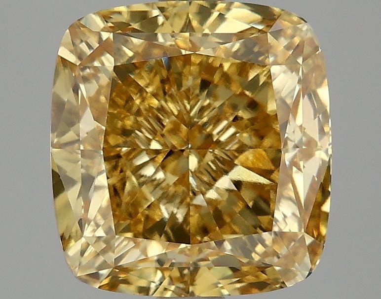 Loose Diamond - CUSHION MODIFIED 4.09ct Fancy Vivid Yellow VVS2: Loose Diamond - CUSHION MODIFIED 4.09ct Fancy Vivid Yellow VVS2 Source: This is a real non-mined Diamond that has been grown in a lab Shape: CUSHION MODIFIED Carats: 4.09 Color: Fancy Vivid Yellow Cer
