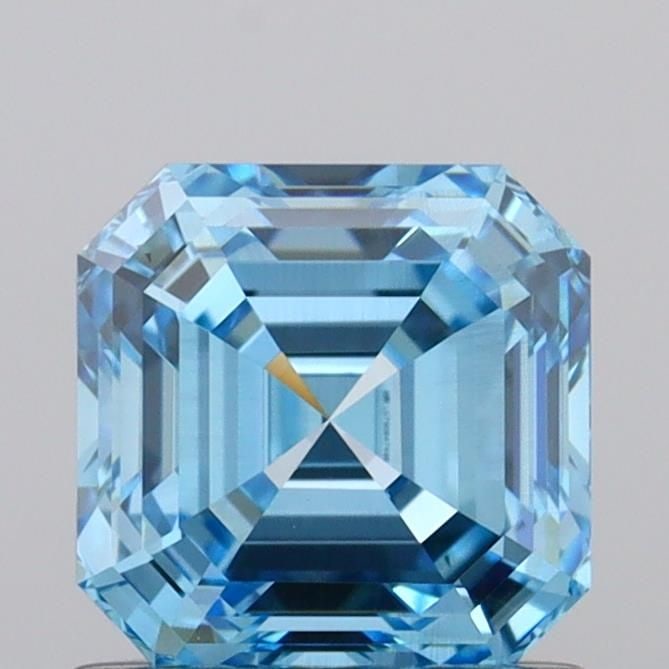 Loose Diamond - ASSCHER 1.01ct Fancy Vivid Blue SI1: Loose Diamond - ASSCHER 1.01ct Fancy Vivid Blue SI1 Source: This is a real non-mined Diamond that has been grown in a lab Shape: ASSCHER Carats: 1.01 Color: Fancy Vivid Blue Certification: IGI Video: