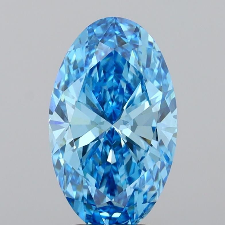 Loose Diamond - OVAL 3.01ct Fancy Vivid Blue VS1: Loose Diamond - OVAL 3.01ct Fancy Vivid Blue VS1 Source: This is a real non-mined Diamond that has been grown in a lab Shape: OVAL Carats: 3.01 Color: Fancy Vivid Blue Certification: IGI Video: