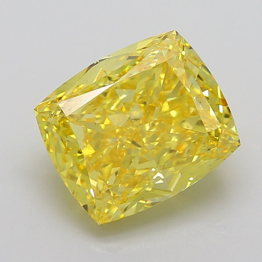 Loose Diamond - CUSHION MODIFIED 9.28ct Fancy Vivid Yellow VS1: Loose Diamond - CUSHION MODIFIED 9.28ct Fancy Vivid Yellow VS1 Source: This is a real non-mined Diamond that has been grown in a lab Shape: CUSHION MODIFIED Carats: 9.28 Color: Fancy Vivid Yellow Cert