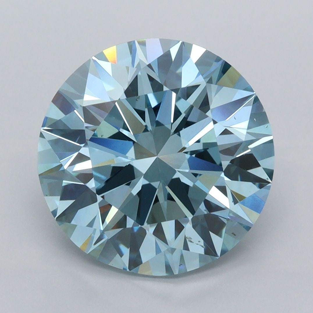 Ideal Loose Diamond - ROUND 4.97ct Fancy Vivid Blue VVS2: Ideal Loose Diamond - ROUND 4.97ct Fancy Vivid Blue VVS2 Source: This is a real non-mined Diamond that has been grown in a lab Shape: ROUND Carats: 4.97 Color: Fancy Vivid Blue Certification: IGI Vide