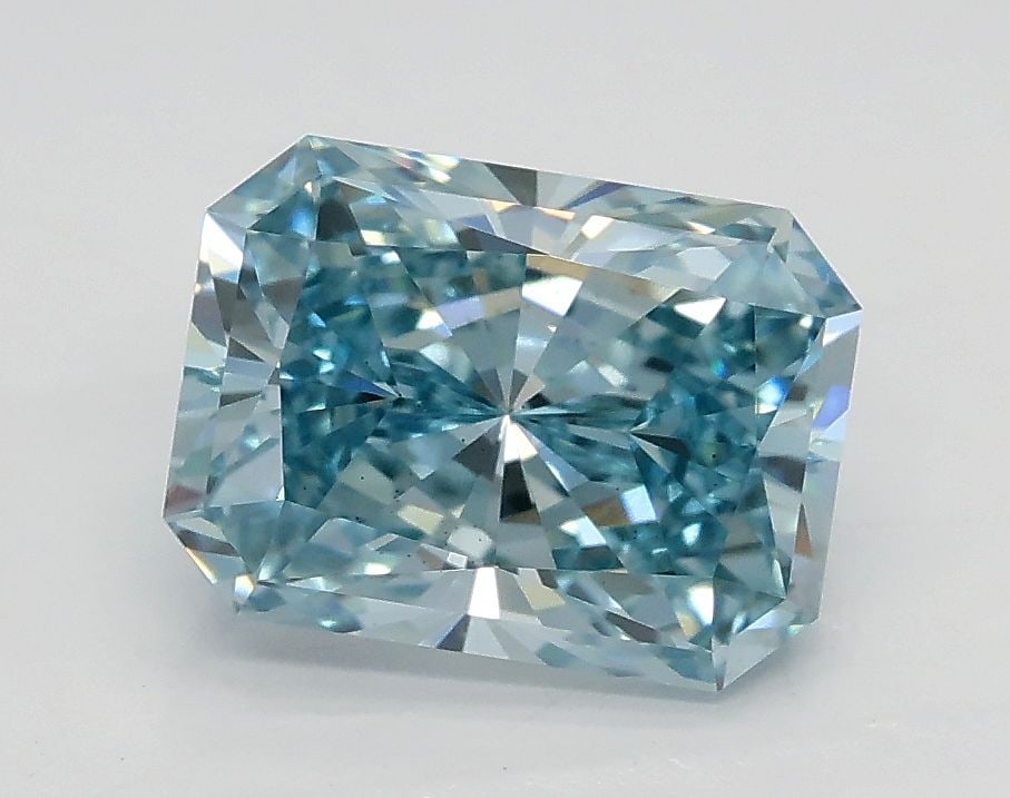 Loose Diamond - RADIANT 1.72ct Fancy Intense Green Blue VS2: Loose Diamond - RADIANT 1.72ct Fancy Intense Green Blue VS2 Source: This is a real non-mined Diamond that has been grown in a lab Shape: RADIANT Carats: 1.72 Color: Fancy Intense Green Blue Certificat