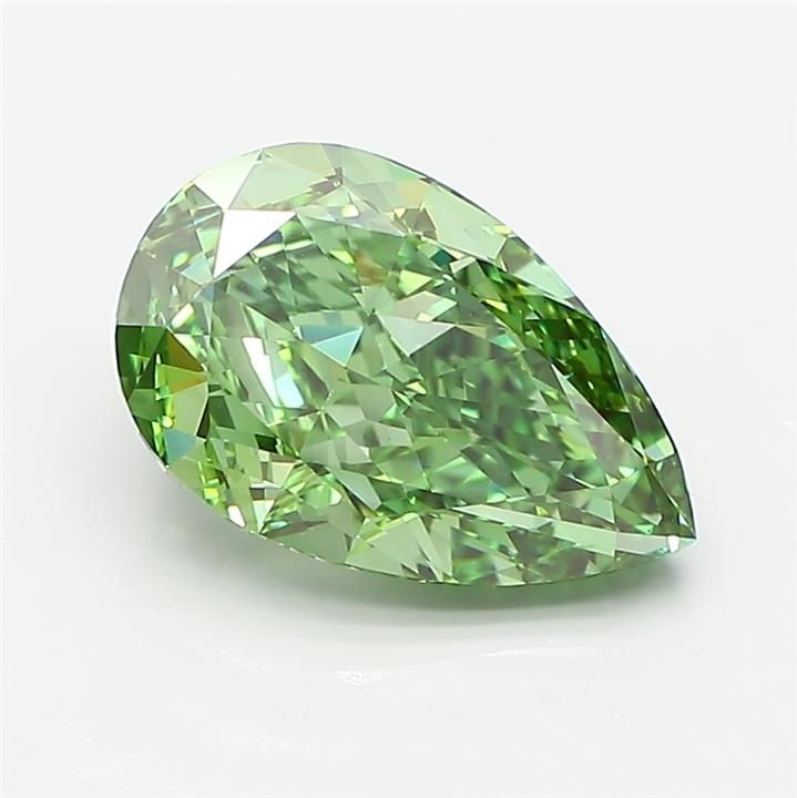 Loose Diamond - PEAR 3.26ct Fancy Vivid Green VS1: Loose Diamond - PEAR 3.26ct Fancy Vivid Green VS1 Source: This is a real non-mined Diamond that has been grown in a lab Shape: PEAR Carats: 3.26 Color: Fancy Vivid Green Certification: IGI Video: