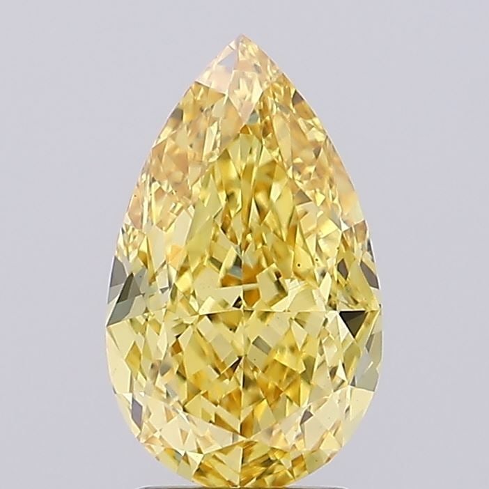 Loose Diamond - PEAR 2.29ct Fancy Intense Yellow VS1: Loose Diamond - PEAR 2.29ct Fancy Intense Yellow VS1 Source: This is a real non-mined Diamond that has been grown in a lab Shape: PEAR Carats: 2.29 Color: Fancy Intense Yellow Certification: IGI Video