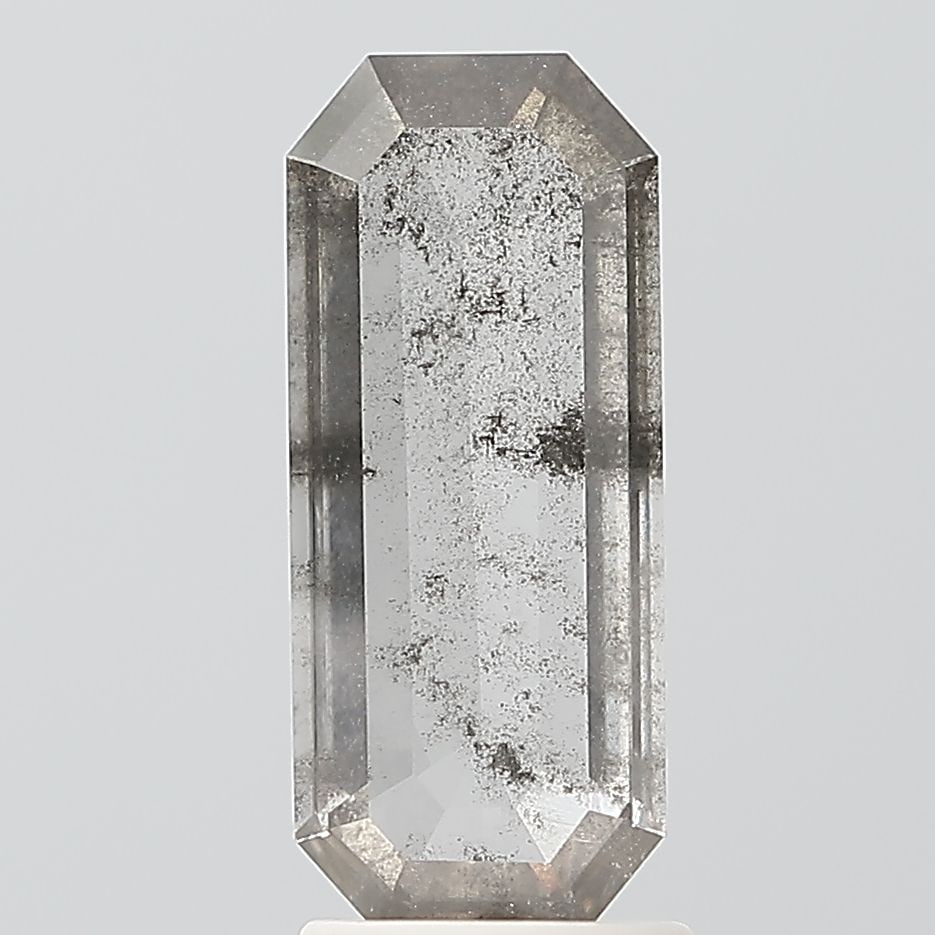 Loose Diamond - EMERALD 1.56ct Salt and Pepper I1: Loose Diamond - EMERALD 1.56ct Salt and Pepper I1 Source: This is a real non-mined Diamond that has been grown in a lab Shape: EMERALD Carats: 1.56 Color: Salt and Pepper Certification: NONE Video:
