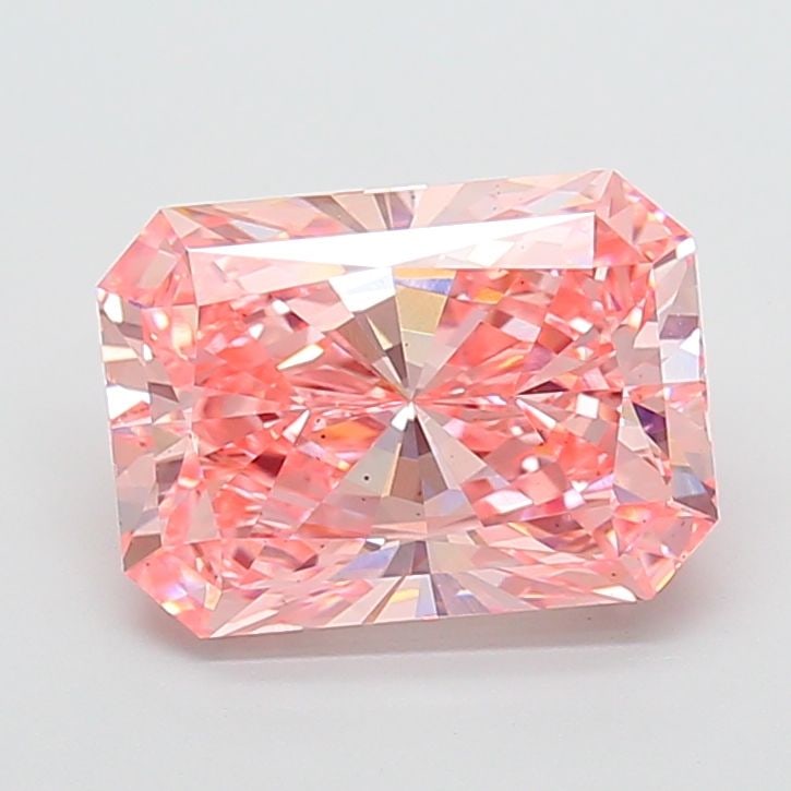 Loose Diamond - RADIANT 3.01ct Fancy Vivid Pink VS2: Loose Diamond - RADIANT 3.01ct Fancy Vivid Pink VS2 Source: This is a real non-mined Diamond that has been grown in a lab Shape: RADIANT Carats: 3.01 Color: Fancy Vivid Pink Certification: IGI Video:
