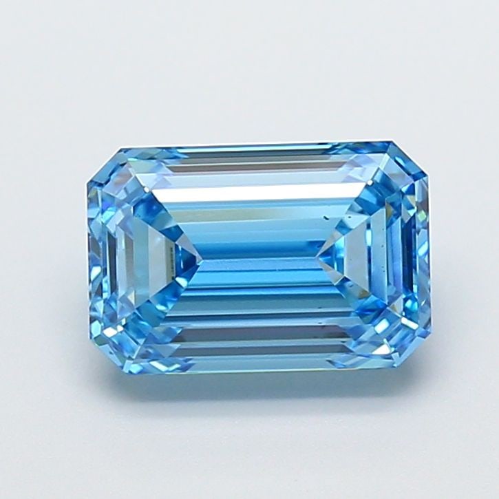 Loose Diamond - EMERALD 2.56ct Fancy Vivid Blue VS2: Loose Diamond - EMERALD 2.56ct Fancy Vivid Blue VS2 Source: This is a real non-mined Diamond that has been grown in a lab Shape: EMERALD Carats: 2.56 Color: Fancy Vivid Blue Certification: IGI Video: