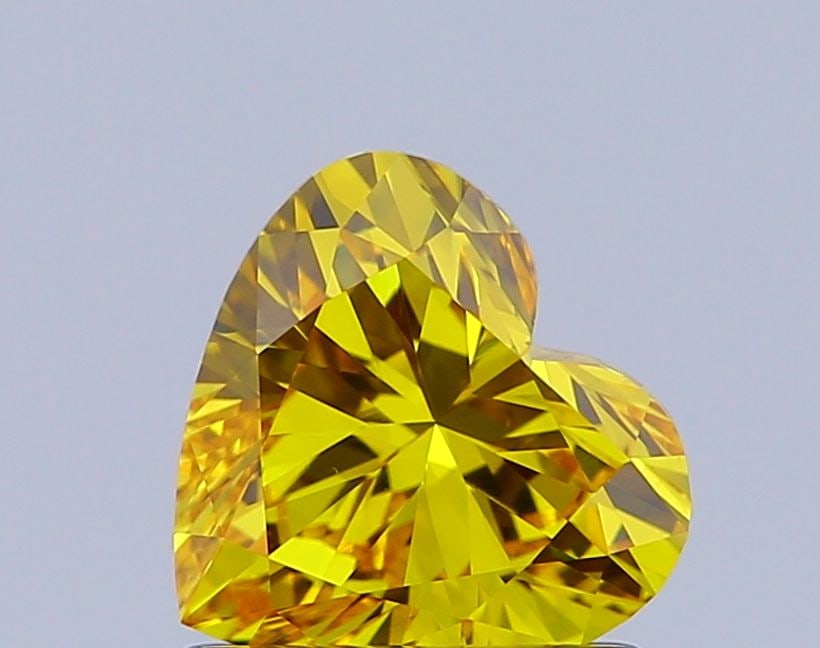 Loose Diamond - HEART 1.02ct Fancy Vivid Yellow VS1: Loose Diamond - HEART 1.02ct Fancy Vivid Yellow VS1 Source: This is a real non-mined Diamond that has been grown in a lab Shape: HEART Carats: 1.02 Color: Fancy Vivid Yellow Certification: IGI Video: