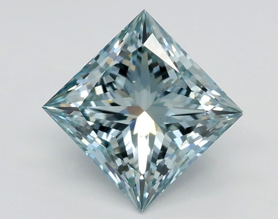 Loose Diamond - PRINCESS 1.85ct Fancy Intense Greenish Blue VS2: Loose Diamond - PRINCESS 1.85ct Fancy Intense Greenish Blue VS2 Source: This is a real non-mined Diamond that has been grown in a lab Shape: PRINCESS Carats: 1.85 Color: Fancy Intense Greenish Blue Ce