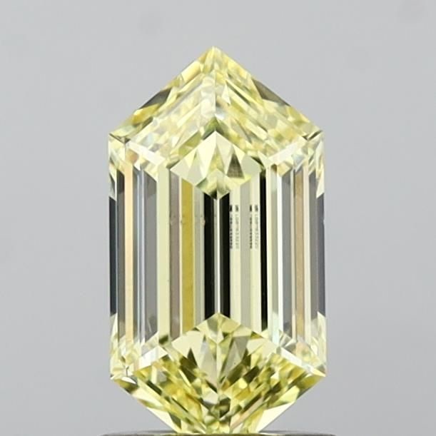 Loose Diamond - HEXAGONAL 1.04ct Fancy Yellow VVS2: Loose Diamond - HEXAGONAL 1.04ct Fancy Yellow VVS2 Source: This is a real non-mined Diamond that has been grown in a lab Shape: HEXAGONAL Carats: 1.04 Color: Fancy Yellow Certification: IGI Video: