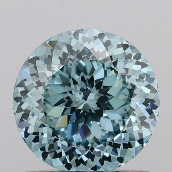 Loose Diamond - ROUND 1.05ct Fancy Vivid Greenish Blue VS1: Loose Diamond - ROUND 1.05ct Fancy Vivid Greenish Blue VS1 Source: This is a real non-mined Diamond that has been grown in a lab Shape: ROUND Carats: 1.05 Color: Fancy Vivid Greenish Blue Certificatio