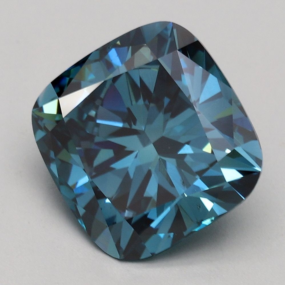 Loose Diamond - CUSHION BRILLIANT 3.05ct Fancy Vivid Blue SI1 (1 of 1)