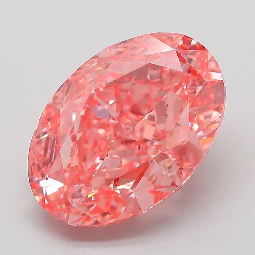 Loose Diamond - OVAL 5.57ct Fancy Vivid Pink VS1: Loose Diamond - OVAL 5.57ct Fancy Vivid Pink VS1 Source: This is a real non-mined Diamond that has been grown in a lab Shape: OVAL Carats: 5.57 Color: Fancy Vivid Pink Certification: IGI Video: