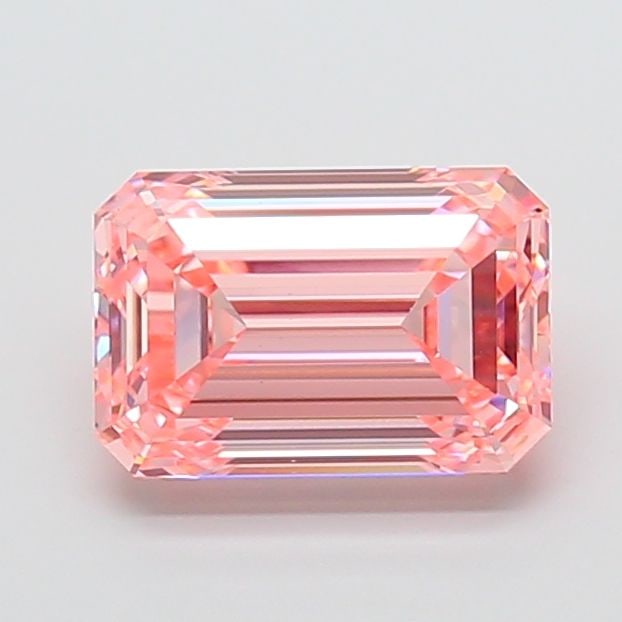 Loose Diamond - EMERALD 4.05ct Fancy Vivid Pink VS1: Loose Diamond - EMERALD 4.05ct Fancy Vivid Pink VS1 Source: This is a real non-mined Diamond that has been grown in a lab Shape: EMERALD Carats: 4.05 Color: Fancy Vivid Pink Certification: IGI Video: