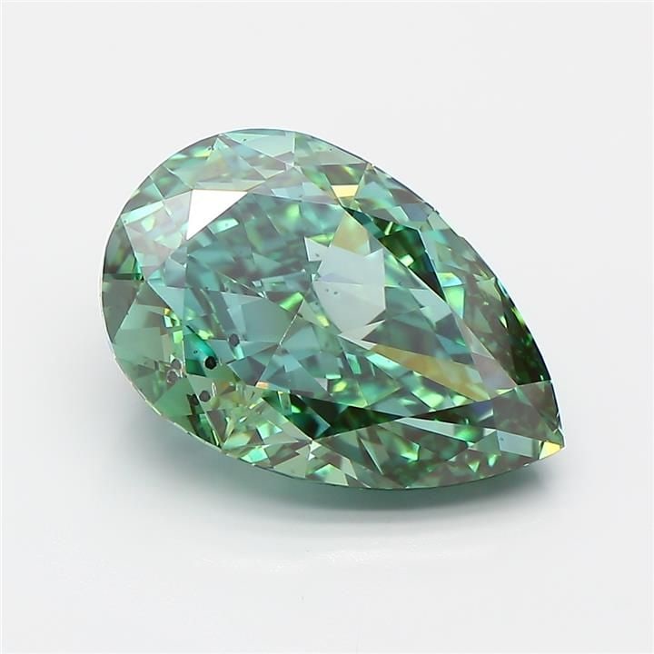 Loose Diamond - PEAR 5.04ct Fancy Vivid Green SI1: Loose Diamond - PEAR 5.04ct Fancy Vivid Green SI1 Source: This is a real non-mined Diamond that has been grown in a lab Shape: PEAR Carats: 5.04 Color: Fancy Vivid Green Certification: IGI Video: