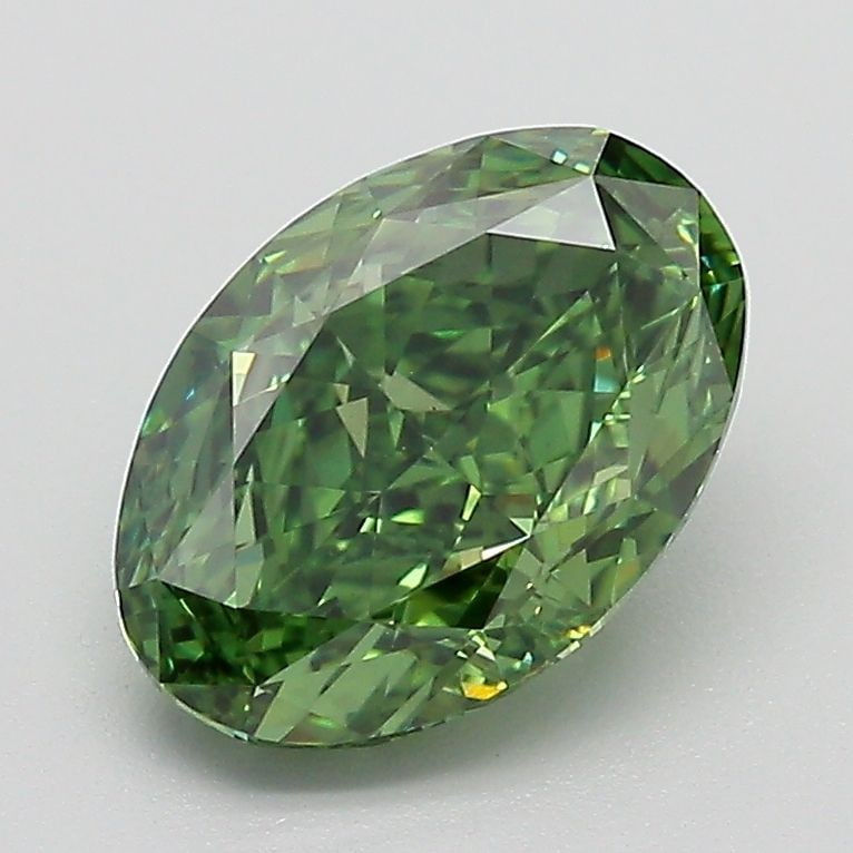 Loose Diamond - OVAL 2.03ct Fancy Vivid Green VS1: Loose Diamond - OVAL 2.03ct Fancy Vivid Green VS1 Source: This is a real non-mined Diamond that has been grown in a lab Shape: OVAL Carats: 2.03 Color: Fancy Vivid Green Certification: IGI Video: