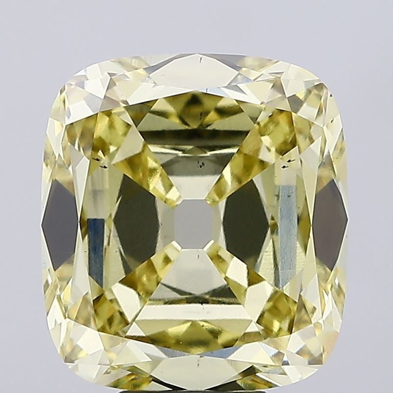 Loose Diamond - CUSHION 7.67ct Fancy Yellow VS2: Loose Diamond - CUSHION 7.67ct Fancy Yellow VS2 Source: This is a real non-mined Diamond that has been grown in a lab Shape: CUSHION Carats: 7.67 Color: Fancy Yellow Certification: IGI Video: Video