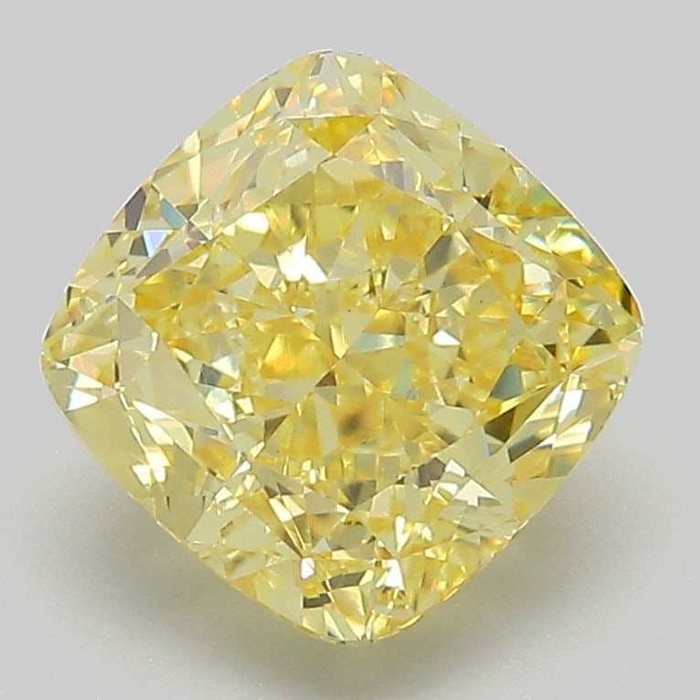 Loose Diamond - CUSHION MODIFIED 3.14ct Fancy Vivid Yellow VS1: Loose Diamond - CUSHION MODIFIED 3.14ct Fancy Vivid Yellow VS1 Source: This is a real non-mined Diamond that has been grown in a lab Shape: CUSHION MODIFIED Carats: 3.14 Color: Fancy Vivid Yellow Cert