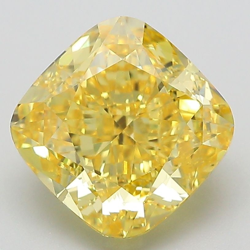Loose Diamond - CUSHION MODIFIED 4.04ct Fancy Vivid Yellow VS2: Loose Diamond - CUSHION MODIFIED 4.04ct Fancy Vivid Yellow VS2 Source: This is a real non-mined Diamond that has been grown in a lab Shape: CUSHION MODIFIED Carats: 4.04 Color: Fancy Vivid Yellow Cert
