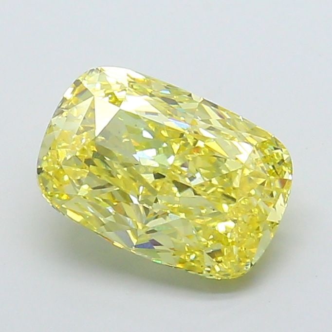 Loose Diamond - CUSHION MODIFIED 4.06ct Fancy Vivid Yellow VS2: Loose Diamond - CUSHION MODIFIED 4.06ct Fancy Vivid Yellow VS2 Source: This is a real non-mined Diamond that has been grown in a lab Shape: CUSHION MODIFIED Carats: 4.06 Color: Fancy Vivid Yellow Cert