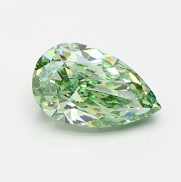 Loose Diamond - PEAR 1.92ct Fancy Vivid Green VVS1: Loose Diamond - PEAR 1.92ct Fancy Vivid Green VVS1 Source: This is a real non-mined Diamond that has been grown in a lab Shape: PEAR Carats: 1.92 Color: Fancy Vivid Green Certification: IGI Video: