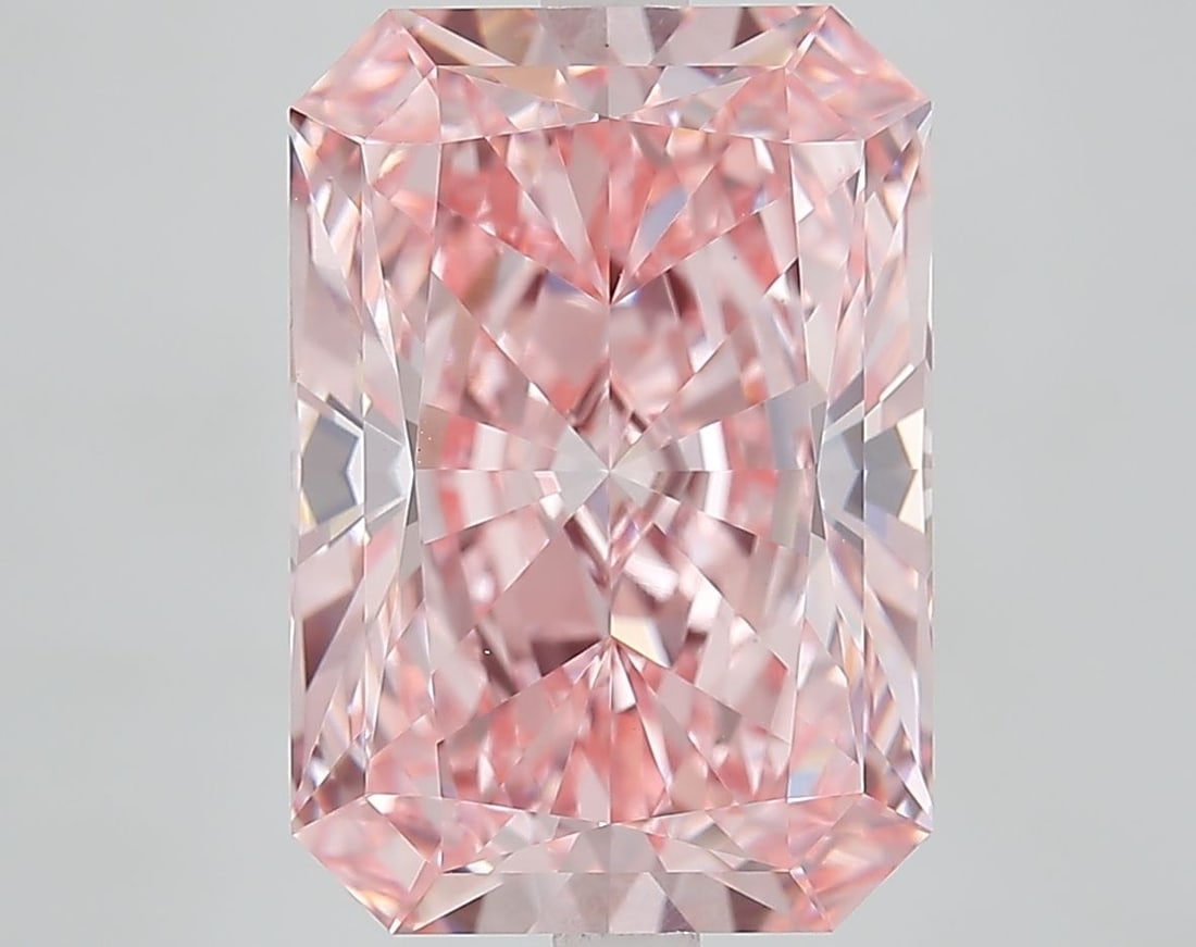 Loose Diamond - RADIANT 6.75ct Fancy Vivid Pink VS1: Loose Diamond - RADIANT 6.75ct Fancy Vivid Pink VS1 Source: This is a real non-mined Diamond that has been grown in a lab Shape: RADIANT Carats: 6.75 Color: Fancy Vivid Pink Certification: IGI Video: