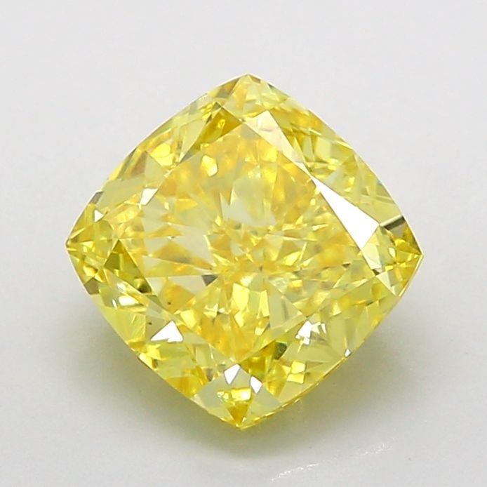 Loose Diamond - CUSHION MODIFIED 2.0ct Fancy Vivid Yellow VS1: Loose Diamond - CUSHION MODIFIED 2.0ct Fancy Vivid Yellow VS1 Source: This is a real non-mined Diamond that has been grown in a lab Shape: CUSHION MODIFIED Carats: 2.0 Color: Fancy Vivid Yellow Certif