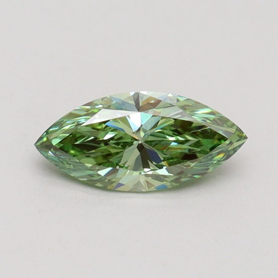 Loose Diamond - MARQUISE 0.7ct Fancy Vivid Green VVS2: Loose Diamond - MARQUISE 0.7ct Fancy Vivid Green VVS2 Source: This is a real non-mined Diamond that has been grown in a lab Shape: MARQUISE Carats: 0.7 Color: Fancy Vivid Green Certification: IGI
