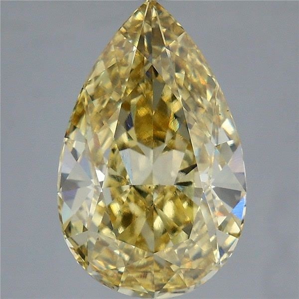 Loose Diamond - PEAR 5.6ct Fancy Intense Yellow VS1: Loose Diamond - PEAR 5.6ct Fancy Intense Yellow VS1 Source: This is a real non-mined Diamond that has been grown in a lab Shape: PEAR Carats: 5.6 Color: Fancy Intense Yellow Certification: IGI Video: