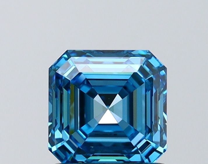 Loose Diamond - ASSCHER 1.28ct Fancy Vivid Blue VVS2: Loose Diamond - ASSCHER 1.28ct Fancy Vivid Blue VVS2 Source: This is a real non-mined Diamond that has been grown in a lab Shape: ASSCHER Carats: 1.28 Color: Fancy Vivid Blue Certification: IGI Video:
