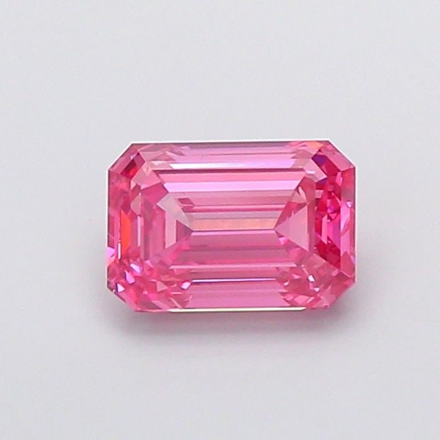 Loose Diamond - EMERALD 1.52ct Fancy Vivid Pink VS2: Loose Diamond - EMERALD 1.52ct Fancy Vivid Pink VS2 Source: This is a real non-mined Diamond that has been grown in a lab Shape: EMERALD Carats: 1.52 Color: Fancy Vivid Pink Certification: IGI Video: