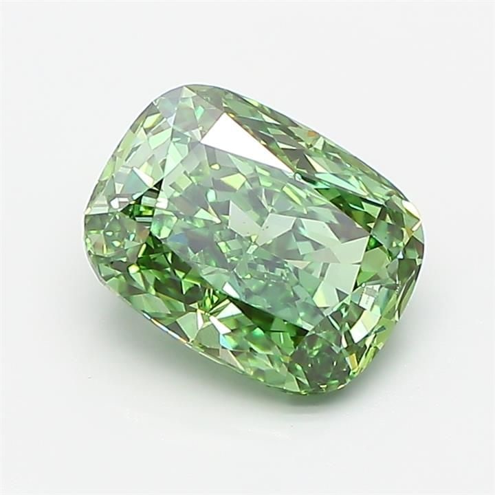 Loose Diamond - CUSHION MODIFIED 2.02ct Fancy Vivid Green VS2: Loose Diamond - CUSHION MODIFIED 2.02ct Fancy Vivid Green VS2 Source: This is a real non-mined Diamond that has been grown in a lab Shape: CUSHION MODIFIED Carats: 2.02 Color: Fancy Vivid Green Certif