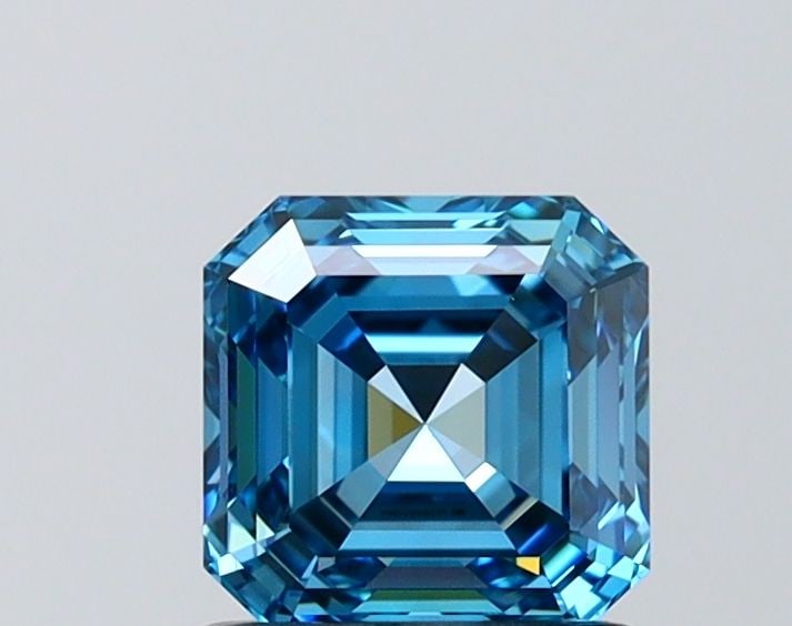 Loose Diamond - ASSCHER 1.26ct Fancy Vivid Blue VVS2: Loose Diamond - ASSCHER 1.26ct Fancy Vivid Blue VVS2 Source: This is a real non-mined Diamond that has been grown in a lab Shape: ASSCHER Carats: 1.26 Color: Fancy Vivid Blue Certification: IGI Video: