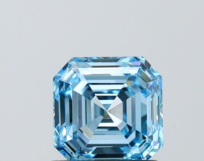 Loose Diamond - ASSCHER 1.06ct Fancy Vivid Blue VVS2: Loose Diamond - ASSCHER 1.06ct Fancy Vivid Blue VVS2 Source: This is a real non-mined Diamond that has been grown in a lab Shape: ASSCHER Carats: 1.06 Color: Fancy Vivid Blue Certification: IGI Video: