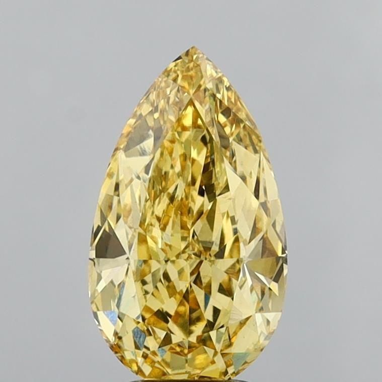 Loose Diamond - PEAR 4.45ct Fancy Intense Yellow VS1: Loose Diamond - PEAR 4.45ct Fancy Intense Yellow VS1 Source: This is a real non-mined Diamond that has been grown in a lab Shape: PEAR Carats: 4.45 Color: Fancy Intense Yellow Certification: IGI Video