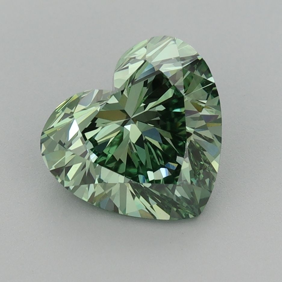 Loose Diamond - HEART 2.08ct Fancy Vivid Green VS1: Loose Diamond - HEART 2.08ct Fancy Vivid Green VS1 Source: This is a real non-mined Diamond that has been grown in a lab Shape: HEART Carats: 2.08 Color: Fancy Vivid Green Certification: IGI Video: