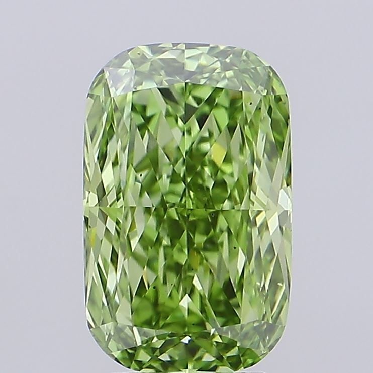Loose Diamond - CUSHION MODIFIED 3.5ct Fancy Vivid Green VS2: Loose Diamond - CUSHION MODIFIED 3.5ct Fancy Vivid Green VS2 Source: This is a real non-mined Diamond that has been grown in a lab Shape: CUSHION MODIFIED Carats: 3.5 Color: Fancy Vivid Green Certific